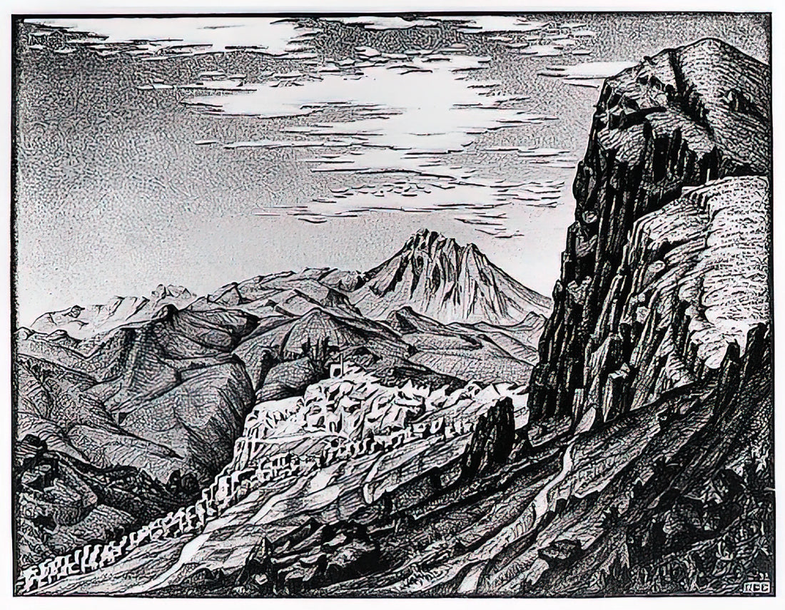 MC Escher: The Master of Mathematical Art and Optical Illusions - CALTAVUTURO IN THE MADONIE MOUNTAINS SICILY by MC Escher