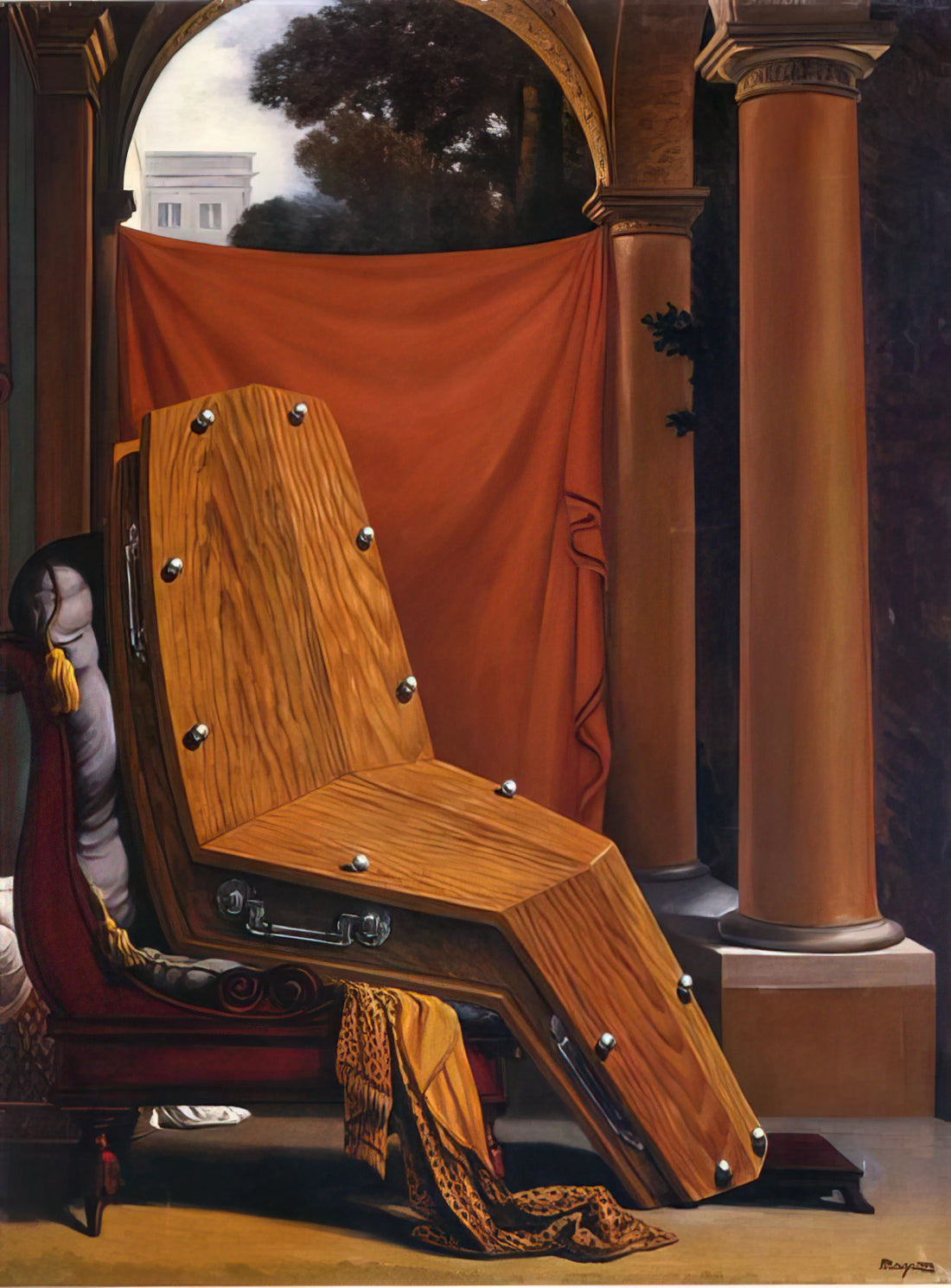 Maison Magritte: The Surrealist Home of René Magritte's Artistic Vision - PERSPECTIVE MADAME R%C3%A9CAMIER DE DAVID 1950 by Rene Magritte