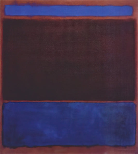 Mark Rothko Works on Paper: The Intimate Side of a Color Field Master - No. 3 Bright Blue, Brown, Dark Blue on Wine - 1962 by Mark Rothko