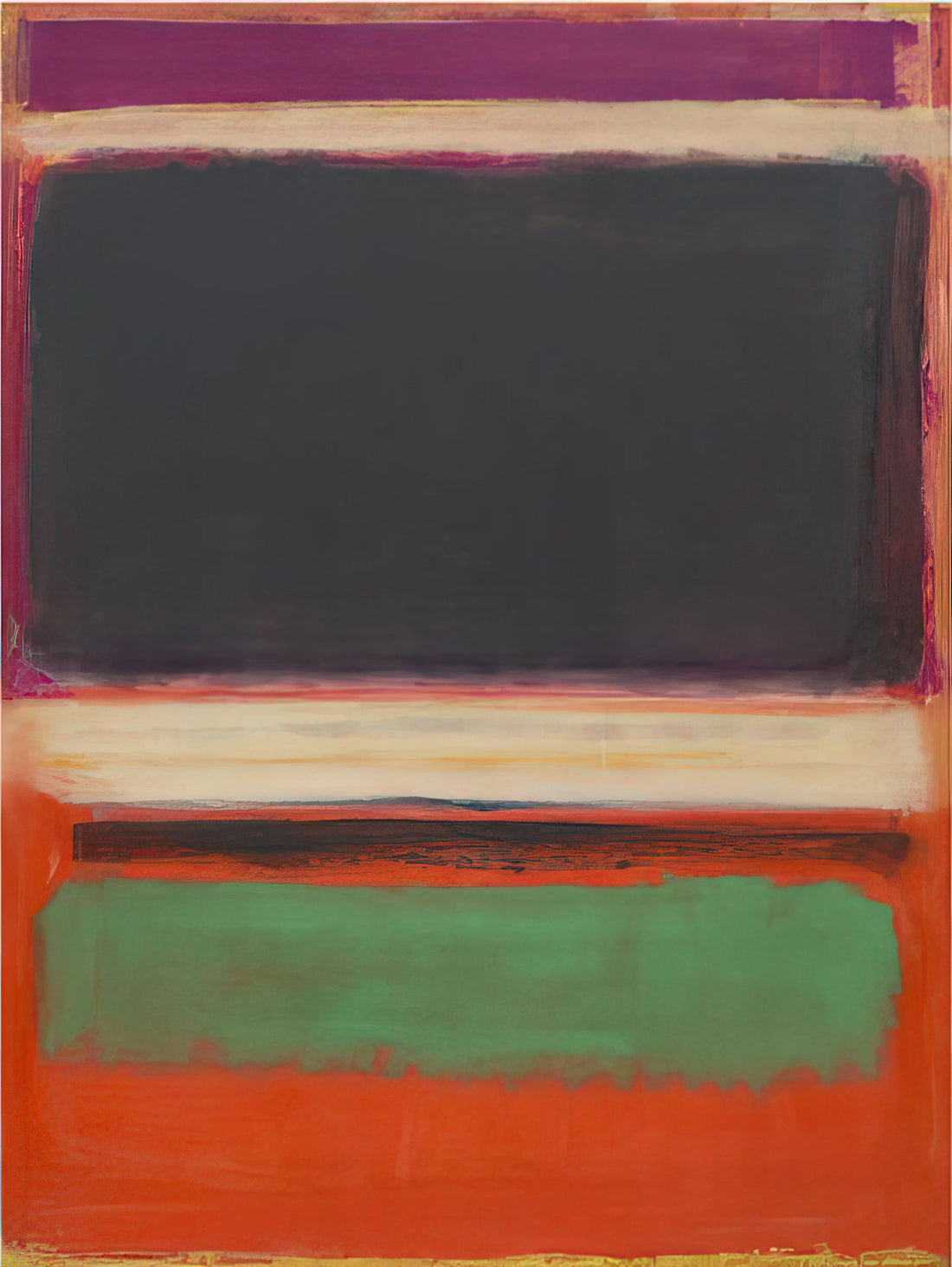 Mark Rothko's Untitled (Yellow, Red, and Blue): A Masterpiece of Color Field Painting - No.3No.13 Magenta, Black, Green on Orange - 1949 by Mark Rothko