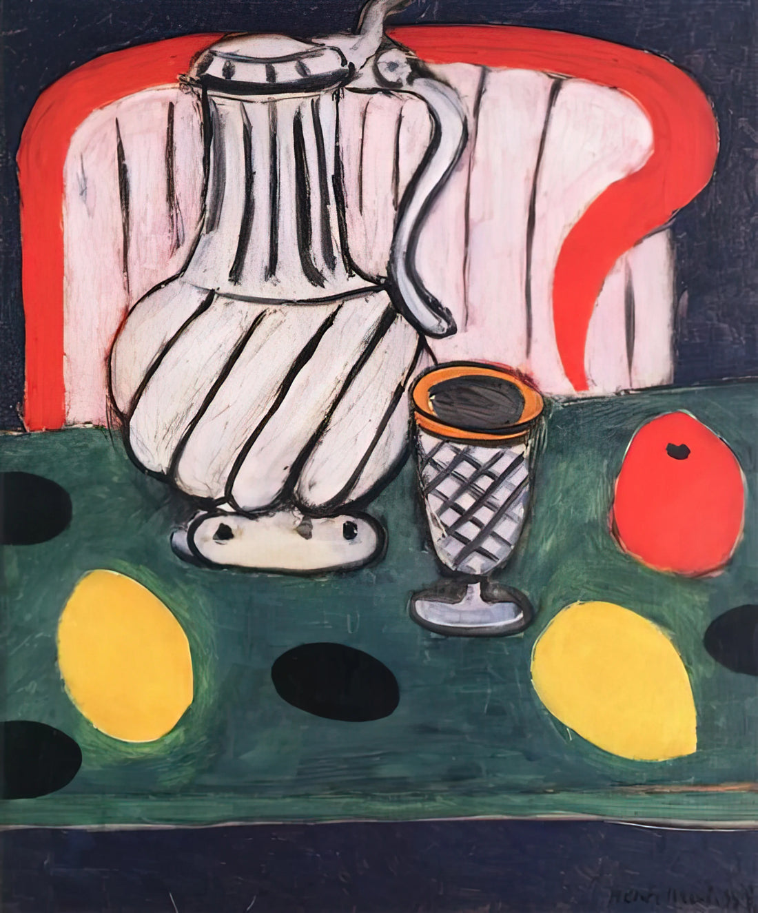 Matisse Prints to Buy: A Curator's Guide to Collecting Museum-Quality Art - TIN PITCHER LEMON AND ARMCHAIR 1939 by Henri Matisse