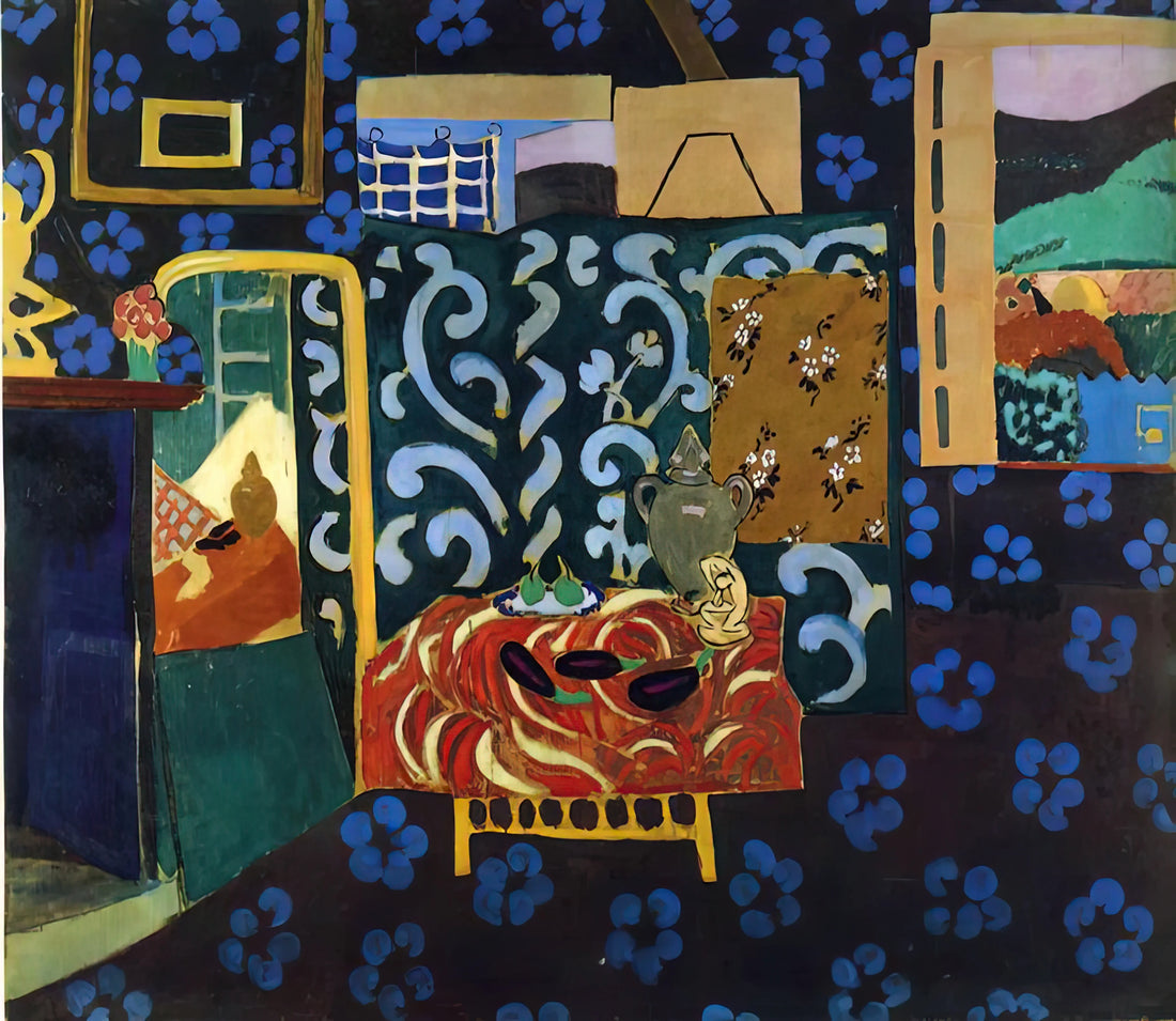 Matisse Snail Poster: The Master's Final Cut-Out Masterpiece for Modern Walls - STILL LIFE WITH AUBERGINES 1911 by Henri Matisse