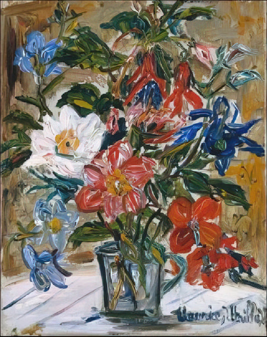 Maurice Utrillo Biografía: La Vida y Obra del Pintor de Montmartre - VASE WITH FLOWERS by Maurice Utrillo