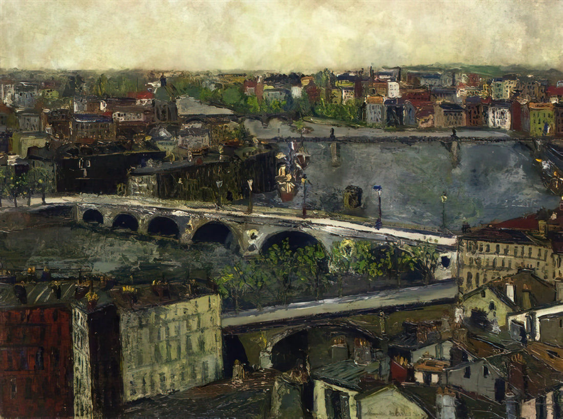 Maurice Utrillo Lithograph: A Collector's Guide to the Artist's Iconic Parisian Scenes - THE BRIDGES OF TOULOUSE by Maurice Utrillo