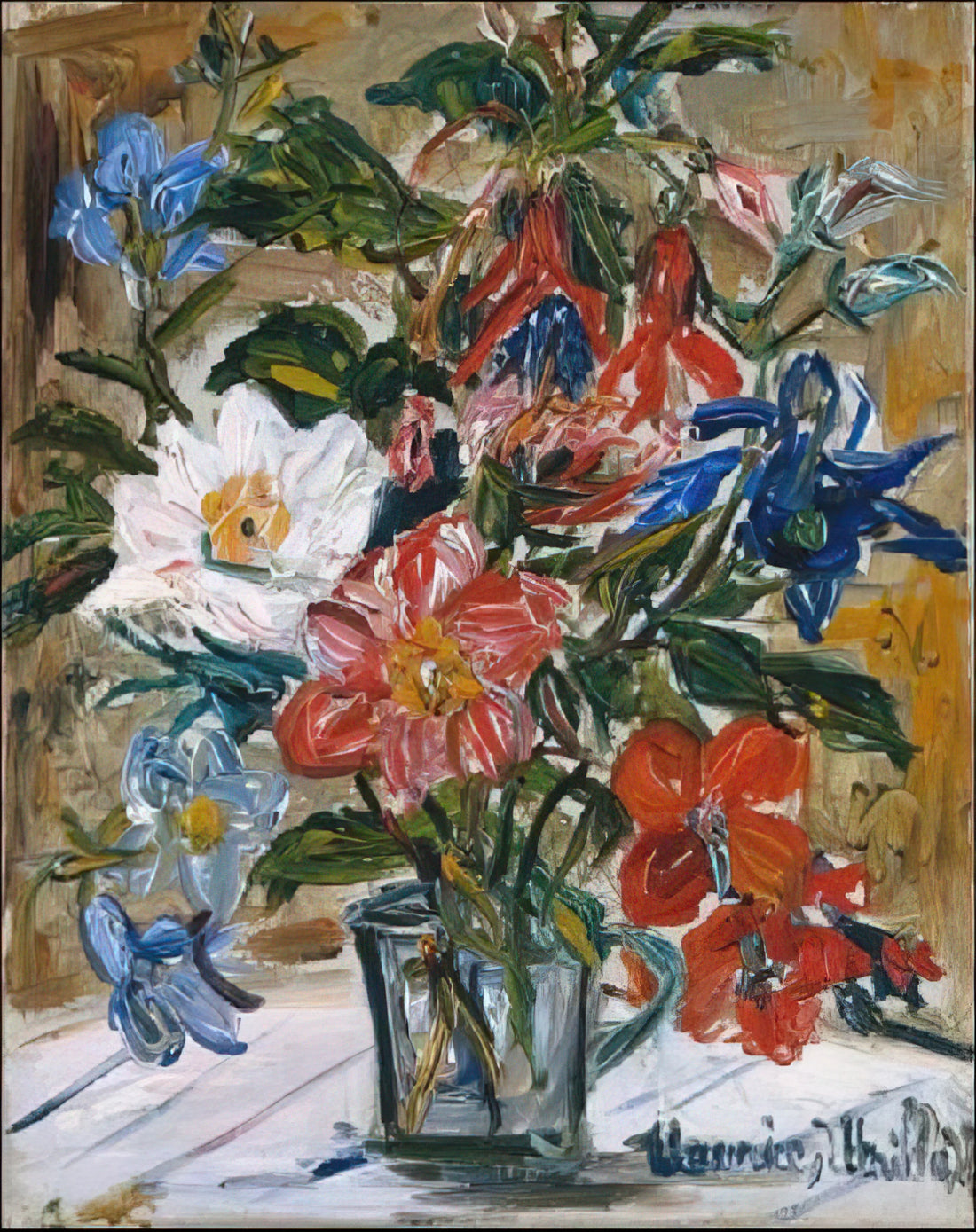 Maurice Utrillo Prints: A Collector's Guide to the Master of Montmartre - VASE WITH FLOWERS by Maurice Utrillo