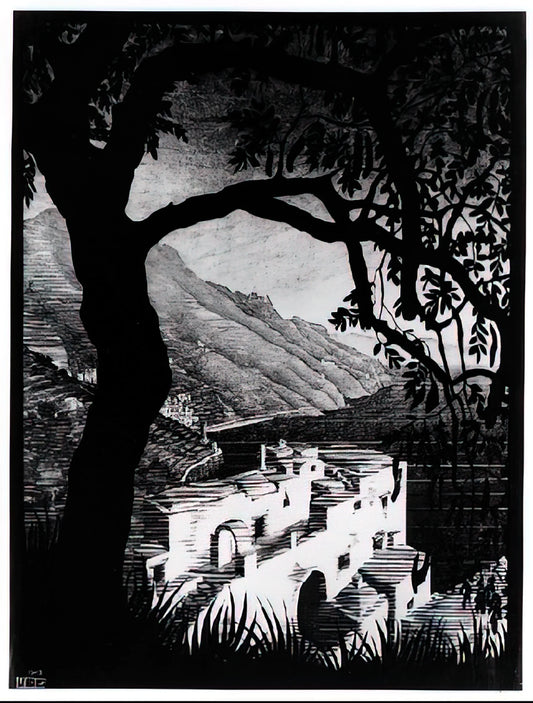 Maurits Cornelis Escher Another World: Exploring the Mind-Bending Universe of a Graphic Master - COAST OF AMALFI by MC Escher