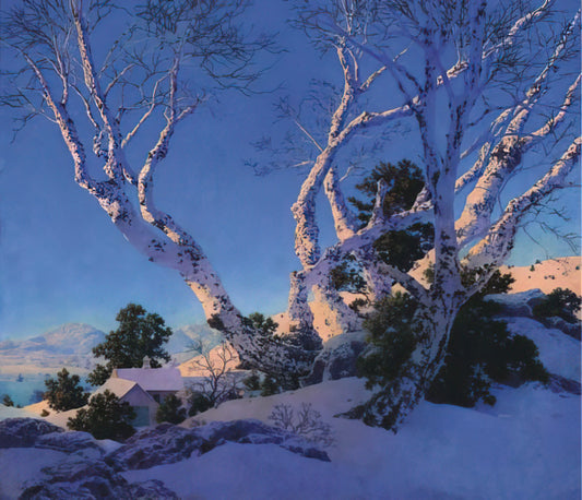Maxfield Parrish Canvas Prints: A Collector's Guide to Timeless American Artistry - Birches in Winter by Maxfield Parrish