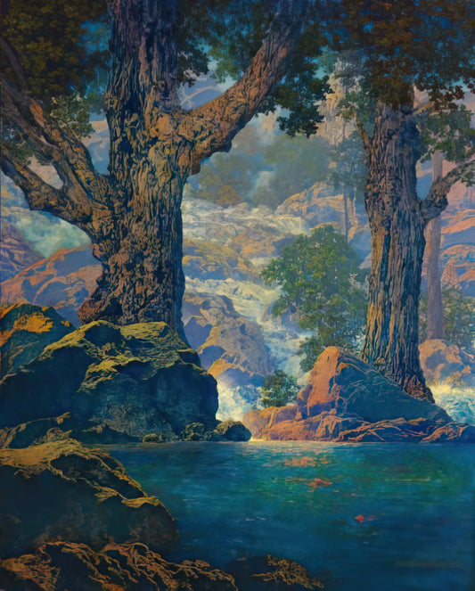 Maxfield Parrish Canvas Prints: A Collector's Guide to Timeless American Artistry - Cascades Quiet Solitude by Maxfield Parrish