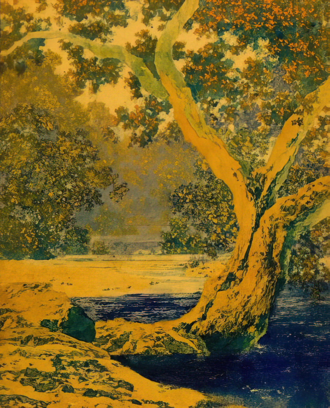 Maxfield Parrish Canvas Prints: Bringing Golden Age Illustration to Your Space - Study for Autumn Brook by Maxfield Parrish