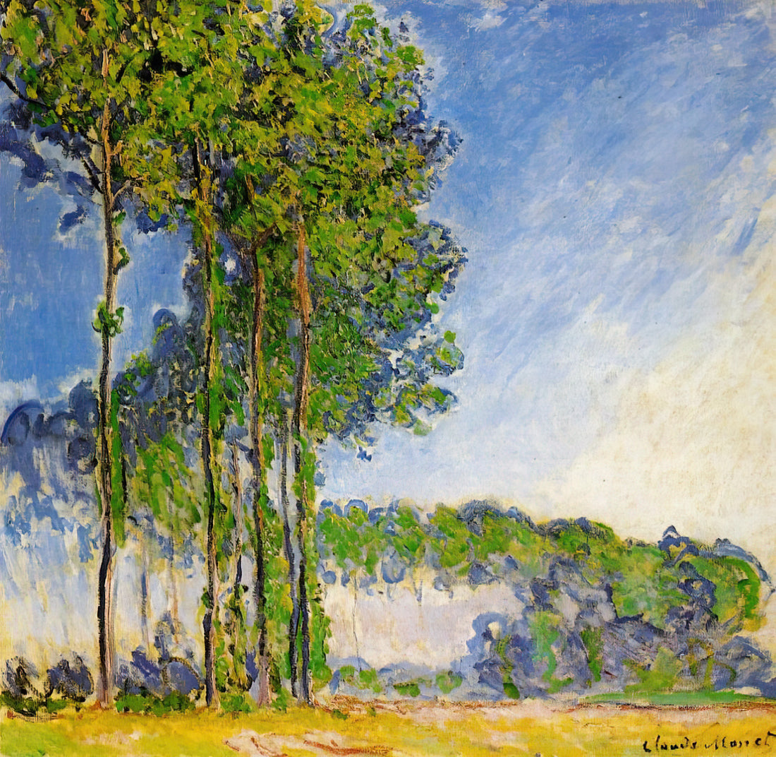 Monet Canvas Art: The Enduring Allure of Impressionist Masterpieces - Poplars, View from the Marsh by claude monet