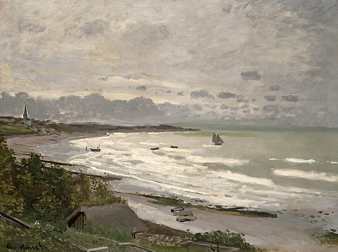 Monet Magpie Print: A Masterpiece of Winter Light and Impressionist Innovation - The Beach at Saint-Adresse by claude monet