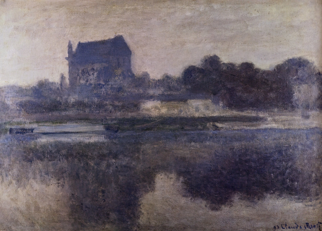 Monet Poster: The Definitive Guide to Owning Impressionist Masterpieces - Vernon Church in Fog by claude monet