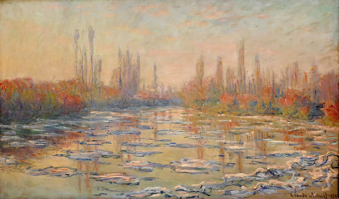 Monet Prints on Canvas: A Curator's Guide to Museum-Quality Impressionist Art - Floating Ice on the Seine 02 by claude monet