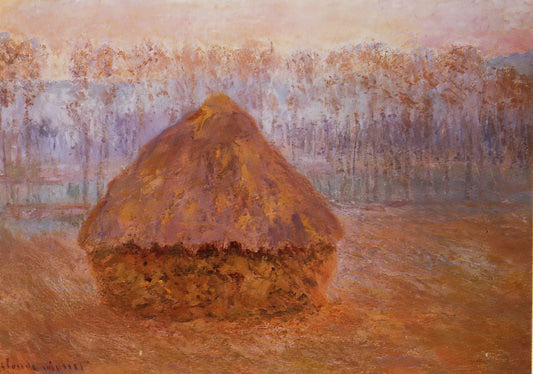 Monet Water Lilies Print Framed: A Curator's Guide to Owning Impressionist Mastery - Grainstack in Winter, Misty Weather by claude monet