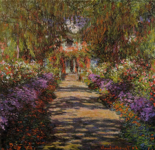 Monet Water Lily Pond Print: A Curator's Guide to Giverny's Masterpiece - Pathway In Monets Garden At Giverny by claude monet