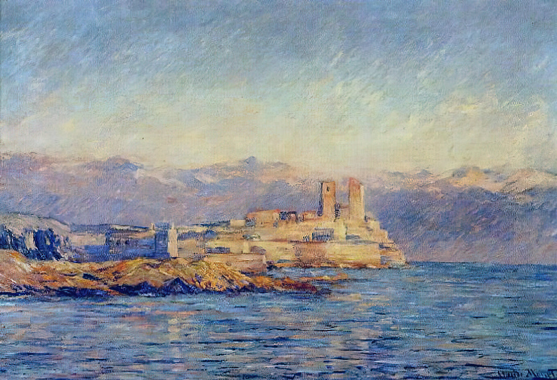 Monet's Waves: Capturing the Ephemeral Dance of Light and Water - The Castle in Antibes by claude monet