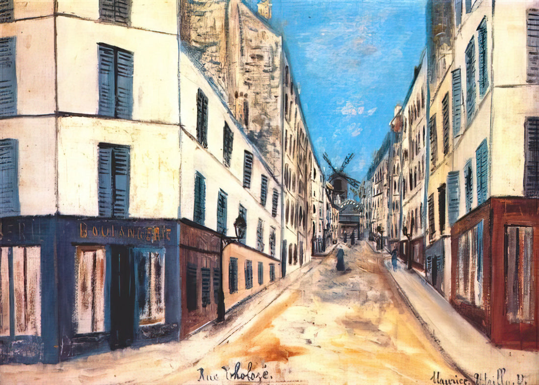 Montmartre Maurice Utrillo: The Poetic Chronicler of Parisian Streets - THOLOZE STREET by Maurice Utrillo