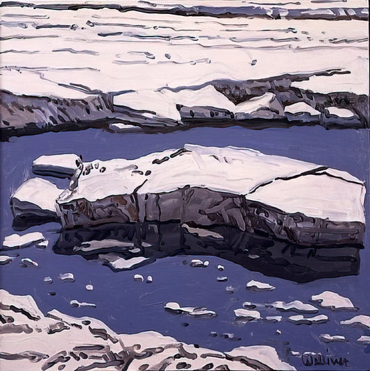 Neil Welliver Print: The Definitive Guide to Collecting His Iconic American Landscapes - Study for Ice Flow, Allagash - 1996 by Neil Welliver