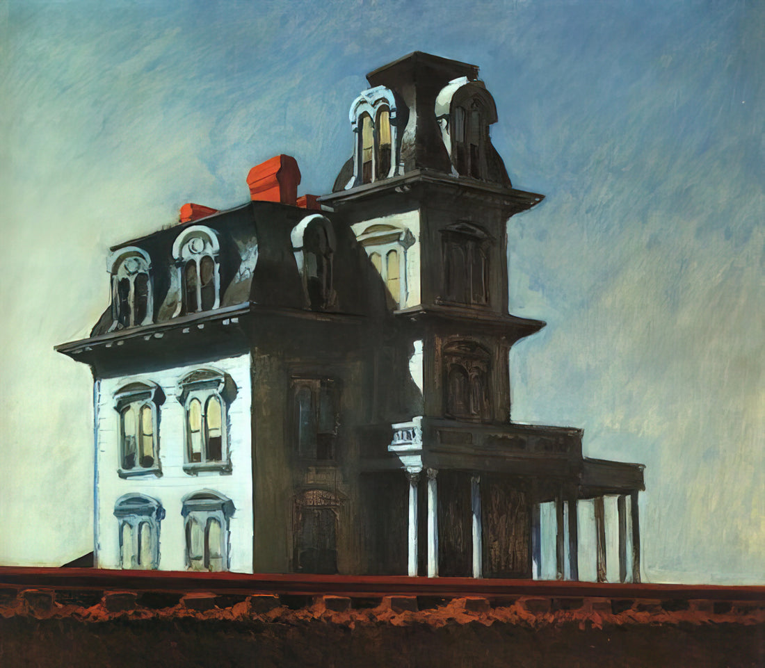 Night Edward Hopper: The Master of American Solitude and Nocturnal Light - House by the Railroad by Edward Hopper