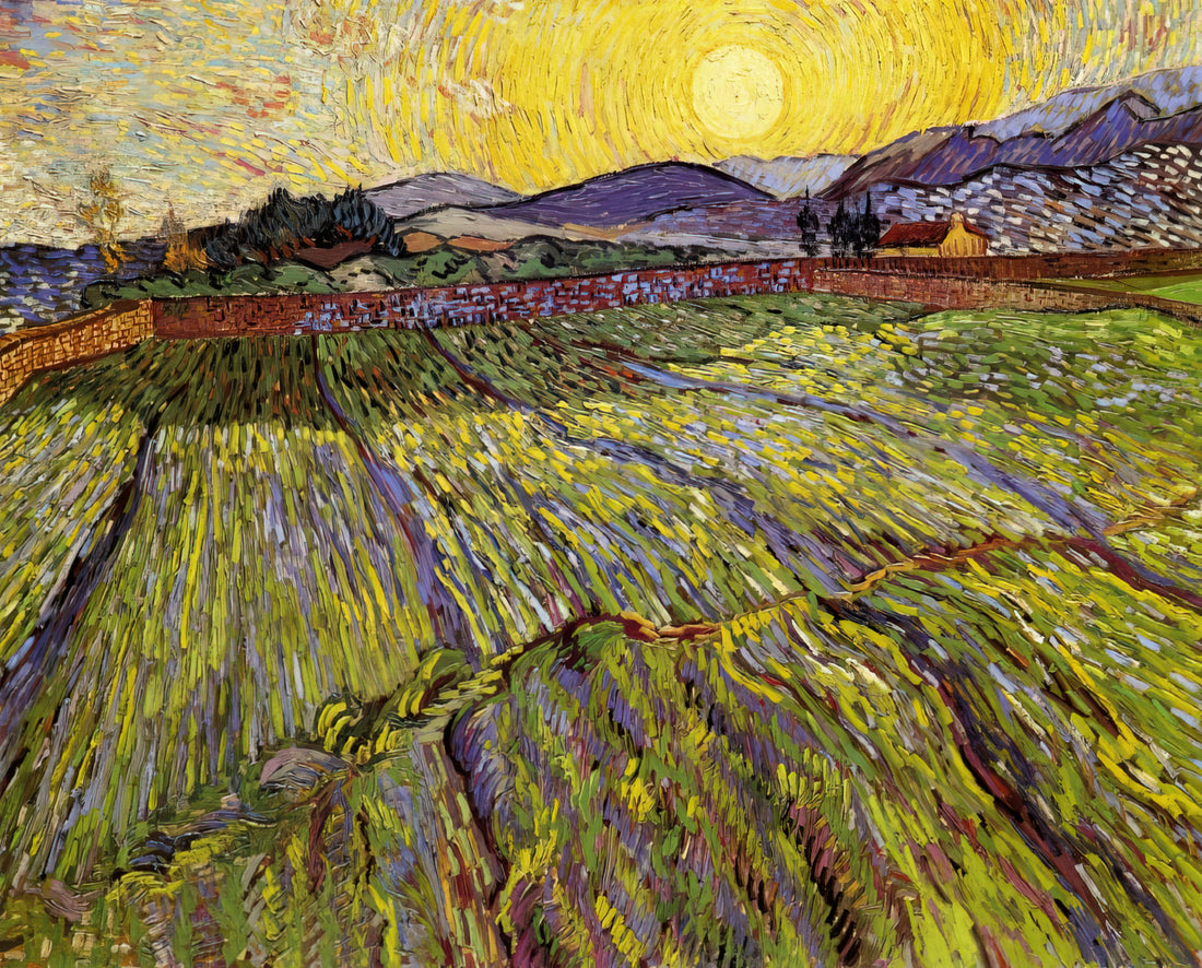 Noche Estrellada Van Gogh MOMA: An Expert Analysis of the Iconic Masterpiece - Enclosed field with rising sun by Vincent van Gogh