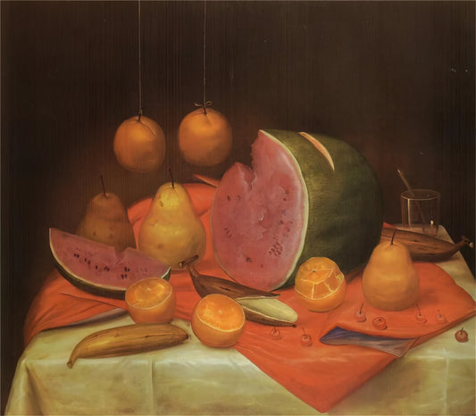 Orlando Botero: Understanding the Artistic Legacy of Fernando Botero - STILL LIFE WITH WATERMELON by Fernando Botero