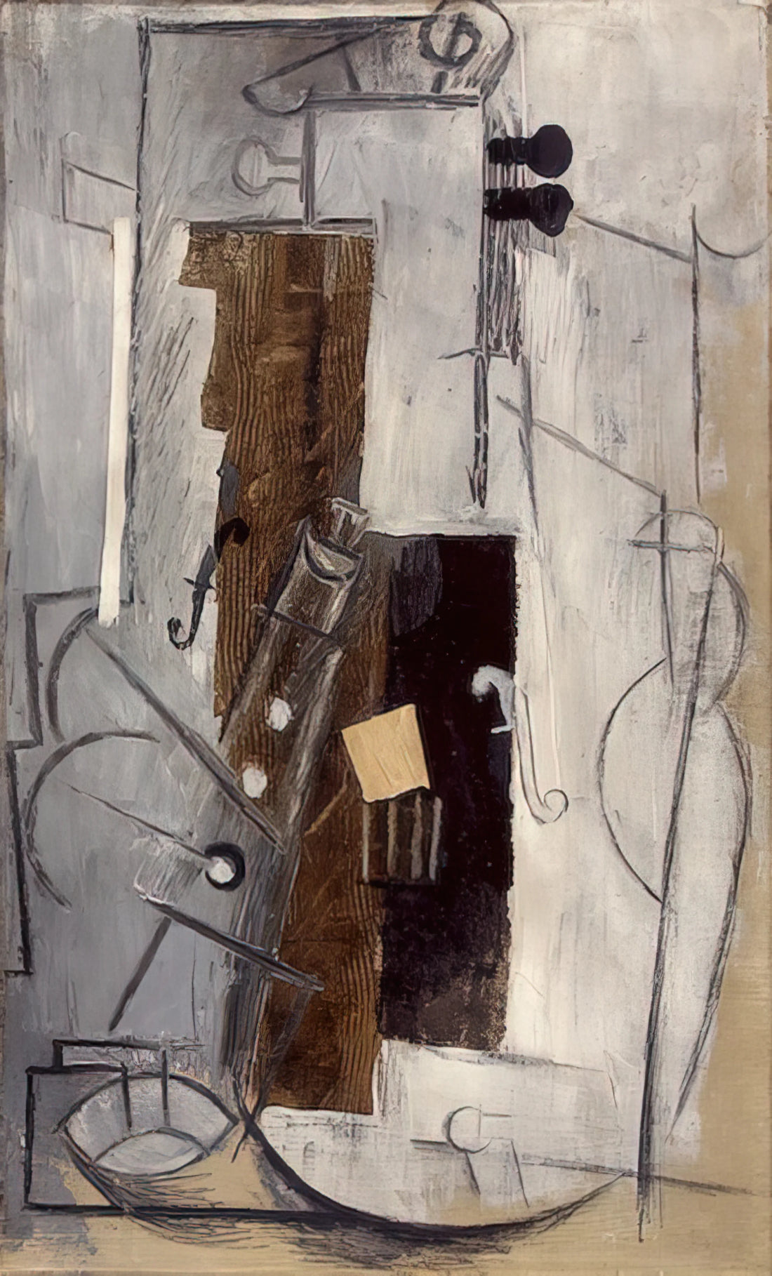 Pablo Picasso All Paintings: A Curator's Guide to the Artist's Monumental Oeuvre - Clarinet and Violin - 1913 by Pablo Picasso