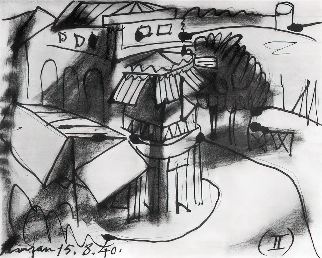 Pablo Picasso Canvas Prints: A Collector's Guide to Authentic Reproduction Art - Café in Royan - 1940 by Pablo Picasso