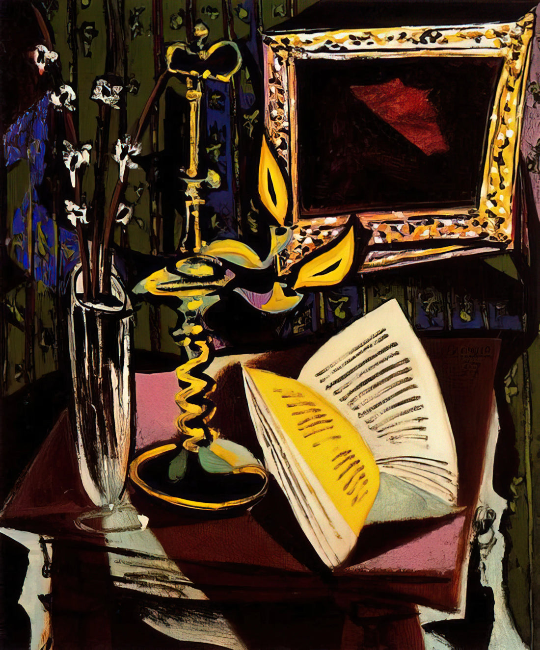 Pablo Picasso Painting: The Revolutionary Journey of a 20th-Century Master - Still life with candlestick - 1937 by Pablo Picasso