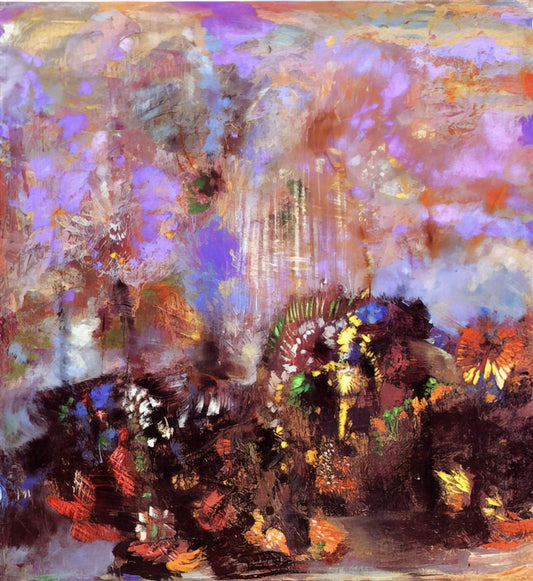 Paintings by Odilon Redon: Exploring the Dreamlike Vision of Symbolism's Master - COMPOSITION WITH FLOWERS by Odilon Redon
