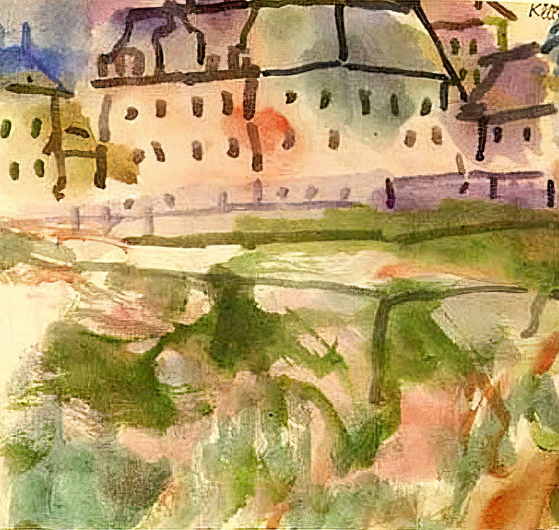 Paul Klee at Tate Modern: A Journey Through Modernist Mastery - HOUSES NEAR THE GRAVEL PIT 1913 by Paul Klee