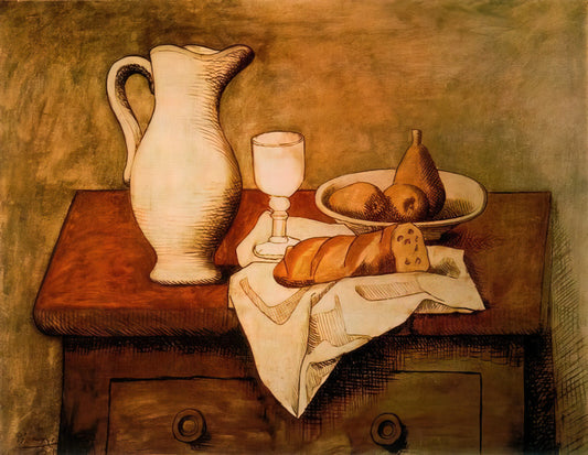 Picasso La Vie: Decoding the Masterpiece That Defined the Blue Period - Still life with jug and bread - 1921 by Pablo Picasso