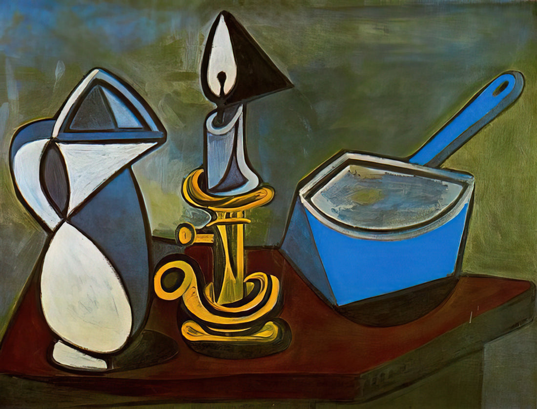 Picasso Mediterranean Landscape Print: A Collector's Guide to His Southern Masterpieces - Jug, candle and enamel pan - 1945 by Pablo Picasso
