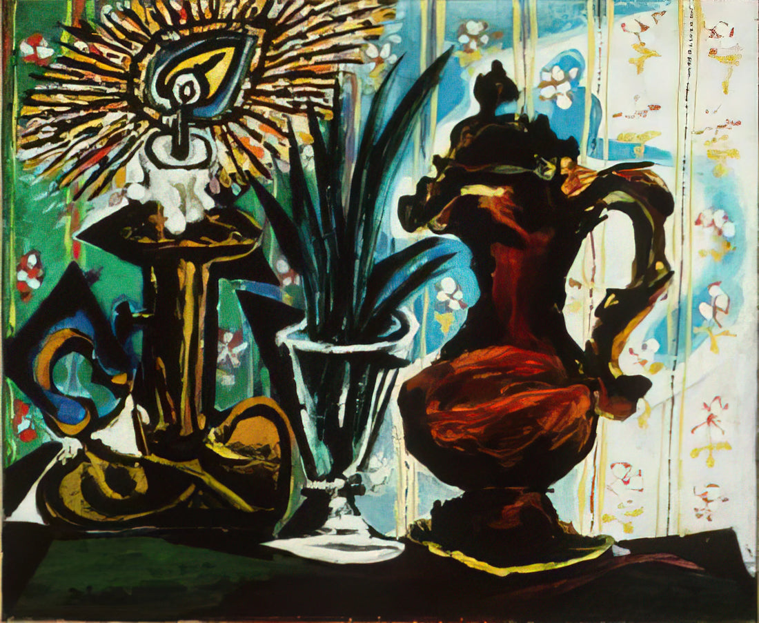 Picasso Sleeping Woman Print: A Masterpiece of Modernist Portraiture - Still life with candle by Pablo Picasso
