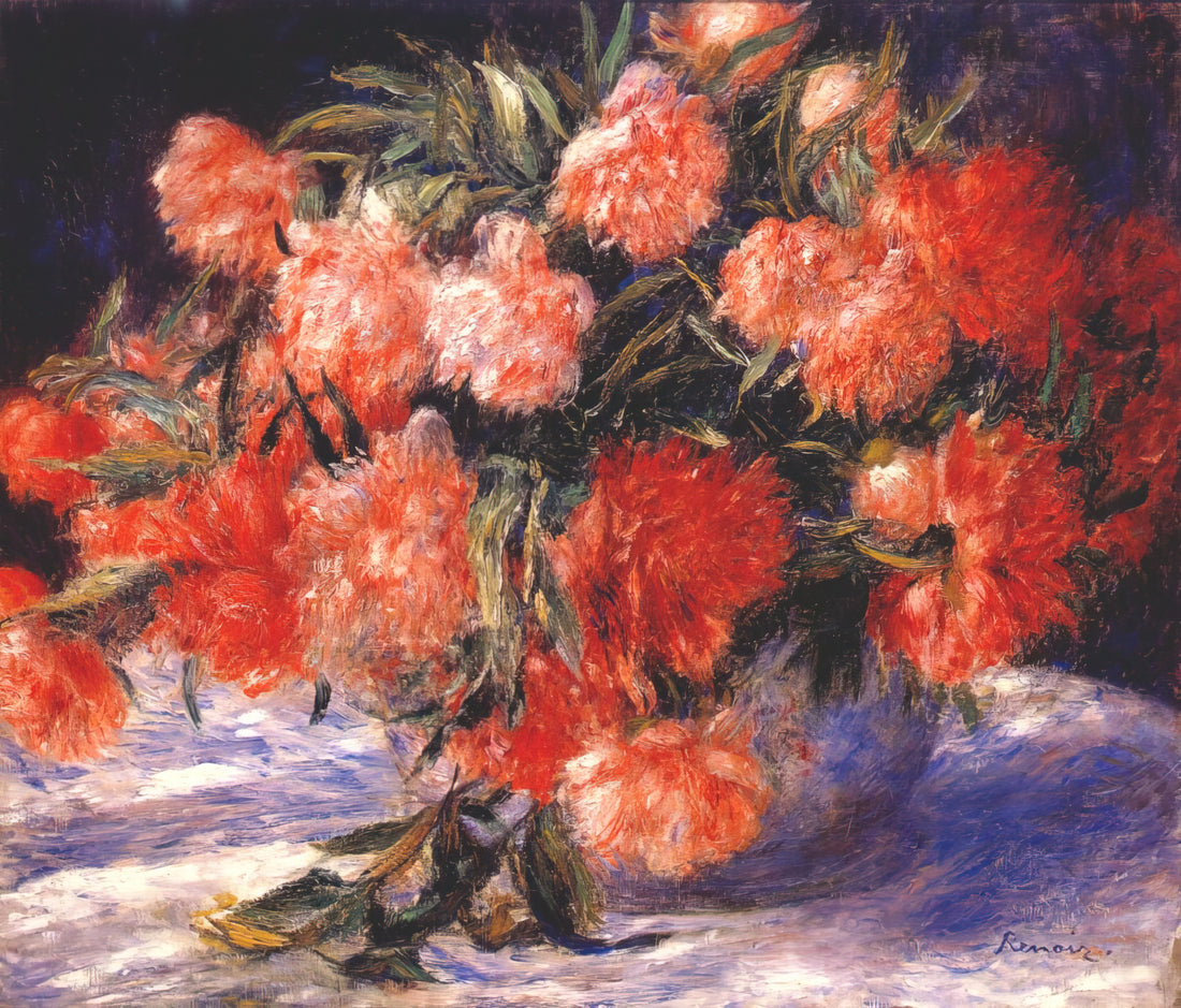 Pierre-Auguste Renoir: The Master of Light, Color, and Joyful Impressionism - Peonies by Pierre-Auguste Renoir