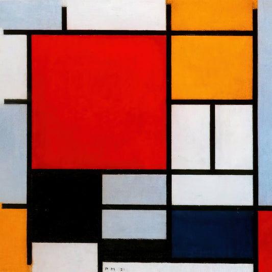 Piet Mondrian Painting Price: A Collector's Guide to Value, Rarity & Investment - Composition with Large Red Plane, Yellow, Black, Gray and Blue by Piet Mondrian