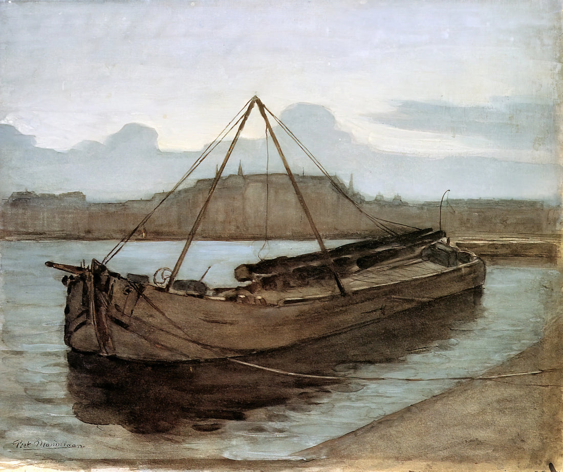Piet Mondrian Paintings: The Evolution of a Modernist Vision - Evening at Weesperzijde Sun by Piet Mondrian