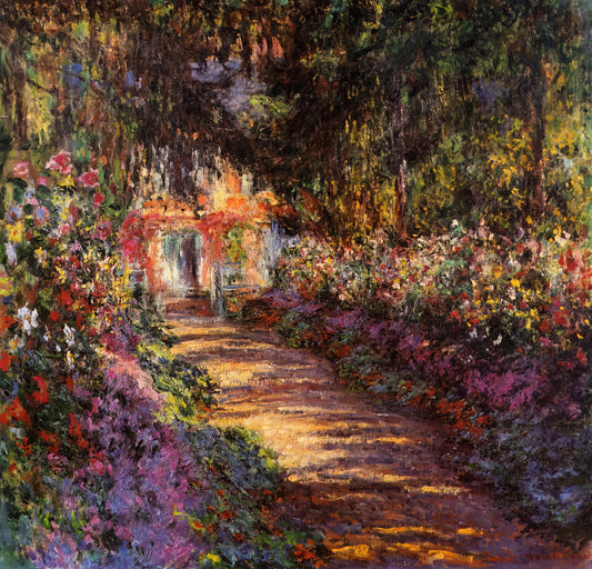 Port Goulphar Belle Île: Claude Monet's Dramatic Coastal Masterpiece - Pathway in Monet's Garden at Giverny by claude monet