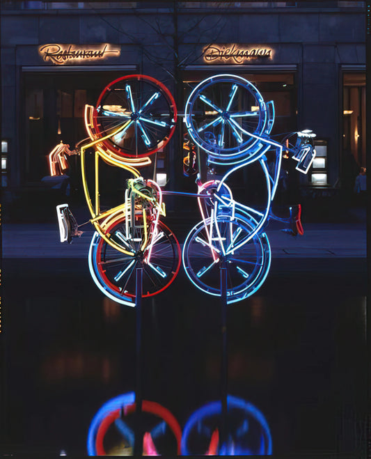 Rauschenberg Retrospective at MoMA: A Definitive Look at the Artist's Radical Legacy - RIDING BIKES 1998 by Robert Rauschenberg