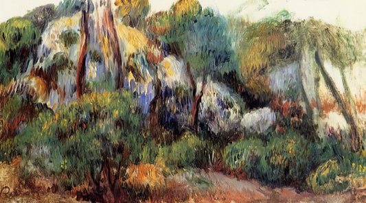 Renoir's Two Sisters on the Terrace Print: A Masterpiece of Impressionist Joy and Light - Purple Landscape by Pierre-Auguste Renoir