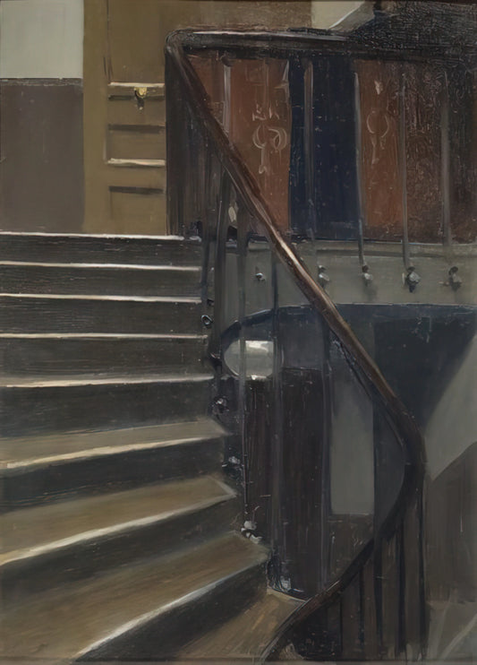 Reproduction Nighthawks Hopper: A Guide to Museum-Quality Prints of an American Icon - Stairway at 48 rue de Lille, Paris by Edward Hopper