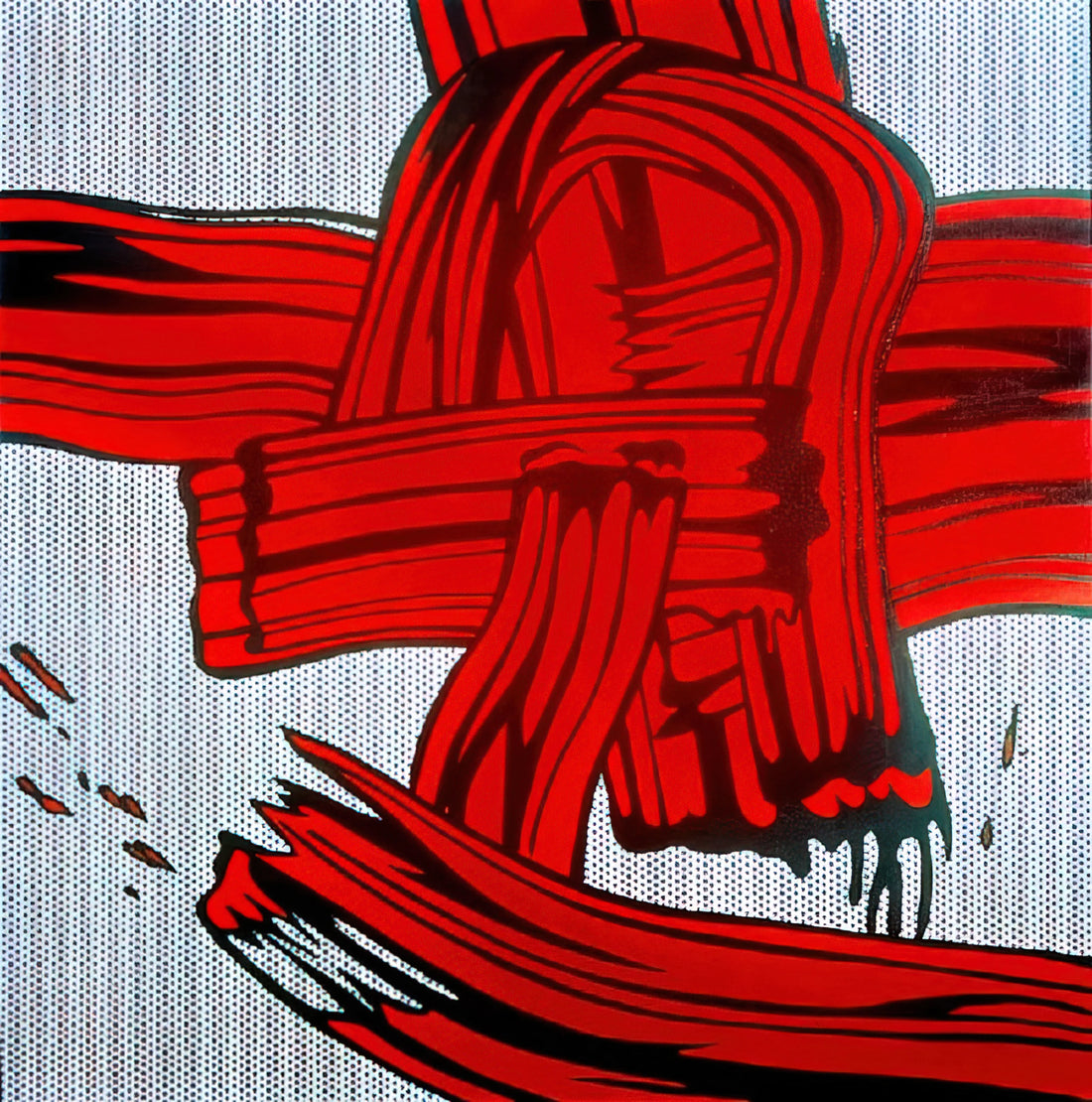 Roy Lichtenstein BAM: Decoding the Pop Art Master's Explosive Iconography - RED PAINTING BRUSHSTROKE 1965 by Roy Lichtenstein