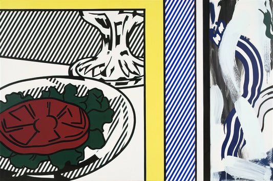 Roy Lichtenstein Canvas Art: A Definitive Guide to Pop Art's Iconic Prints - TOMATO AND ABSTRACTION 1982 by Roy Lichtenstein