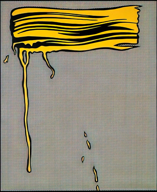 Roy Lichtenstein Large Prints: Pop Art Masterpieces for Modern Spaces - YELLOW BRUSHSTROKE I 1965 by Roy Lichtenstein
