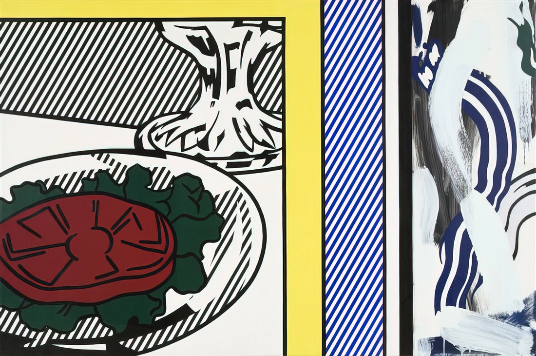 Roy Lichtenstein Oval Office: Pop Art's Presidential Commentary - TOMATO AND ABSTRACTION 1982 by Roy Lichtenstein