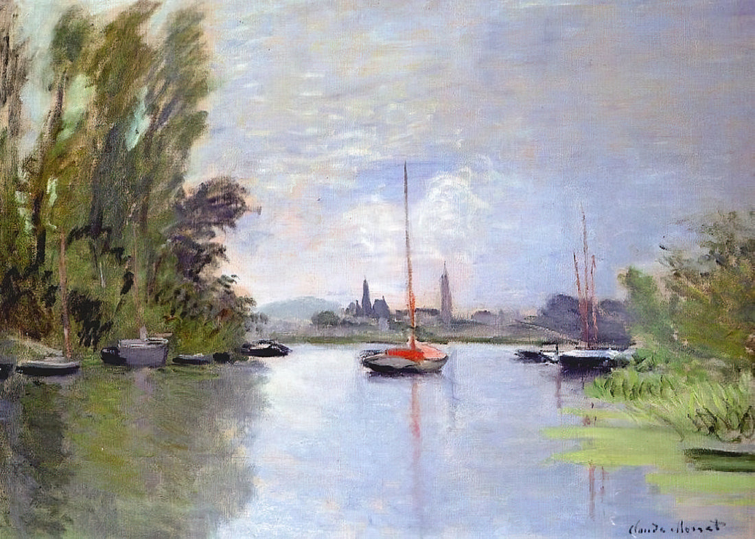 San Giorgio Maggiore at Dusk Print: Monet's Venetian Masterpiece of Light and Atmosphere - Argenteuil Seen from the Small Arm of the Seine by claude monet