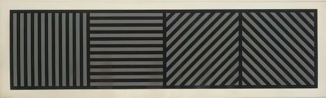Sol LeWitt Guggenheim: Conceptual Art's Monumental Legacy in Wall Drawings and Prints - Bands of Lines One Inch Wide in Four Directions in Black and Gray by Sol LeWitt