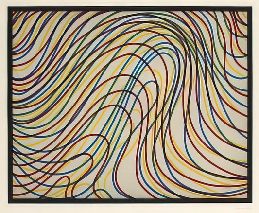 Sol LeWitt Lincoln Center Print: A Masterpiece of Conceptual Art in Public Space - Wavy Lines with Black Border by Sol LeWitt