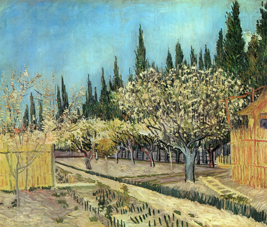 Starry Night Painting Replica: An Expert Guide to Van Gogh's Masterpiece - Orchard in Blossom, Bordered by Cypresses by Vincent van Gogh