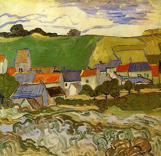 Stormy Night by Van Gogh: An Analysis of Turbulence and Light - View of Auvers by Vincent van Gogh