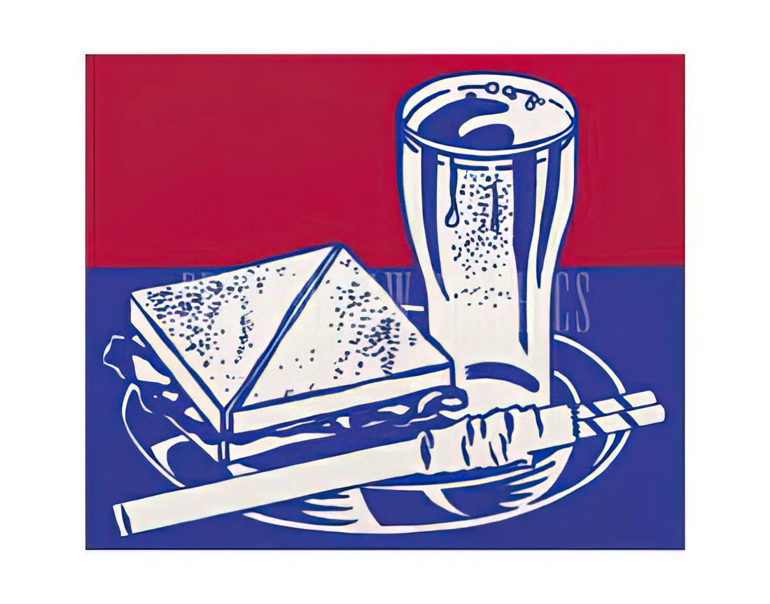 The Artwork of Roy Lichtenstein: Pop Art's Master of Ben-Day Dots and Cultural Commentary - SANDWICH AND SODA 1964 by Roy Lichtenstein